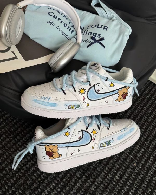 【訂製款】Nike Court Vision1小熊塗鴉日記 - 女款 