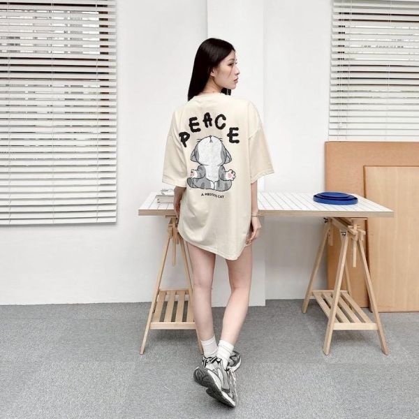 【現貨+預購】PEACE虎斑貓打坐短Tee 