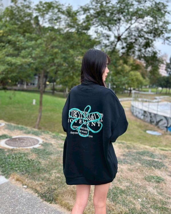 【現貨】HEYDAY發泡花朵刷毛大學Tee 