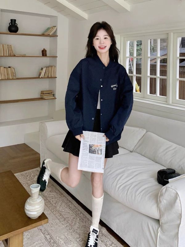 【預購】韓系蝴蝶結棒球夾克外套 