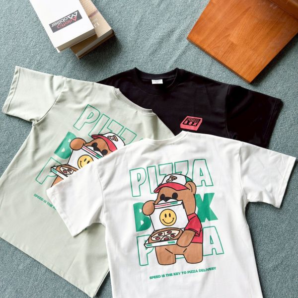 【現貨】PIZZA小熊外送員印花Tee 