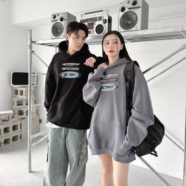 FROMWHAT斑駁感刷毛帽Tee 