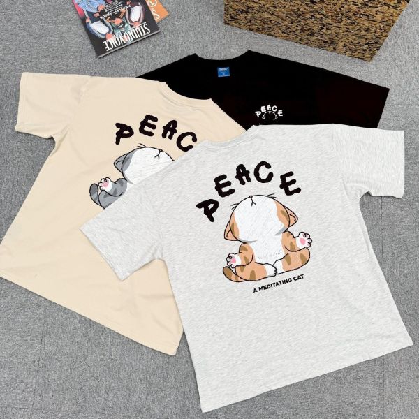 【現貨+預購】PEACE虎斑貓打坐短Tee 