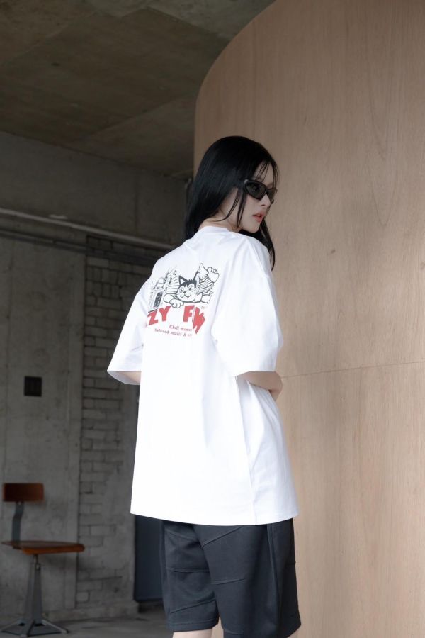 【SORONA®】LAZY FLOW慵懶貓咪印花短Tee 