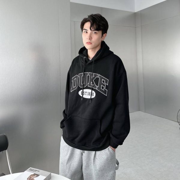 刺繡美式DUKE刷毛帽Tee 