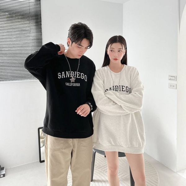 刺繡SANDIEGO刷毛大學Tee 