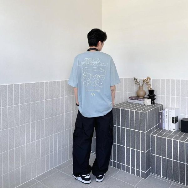 BEAR VACATION鏤空字體小熊短Tee 