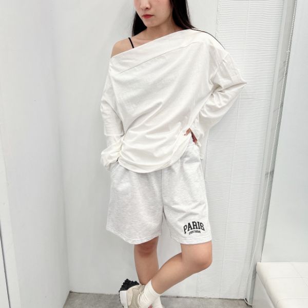 【現貨】慵懶感-一字領長版棉Tee 