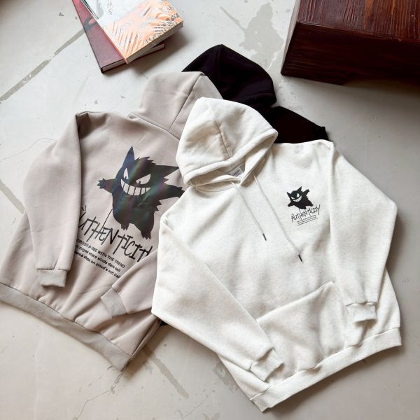 炫彩反光耿鬼印花刷毛帽Tee 