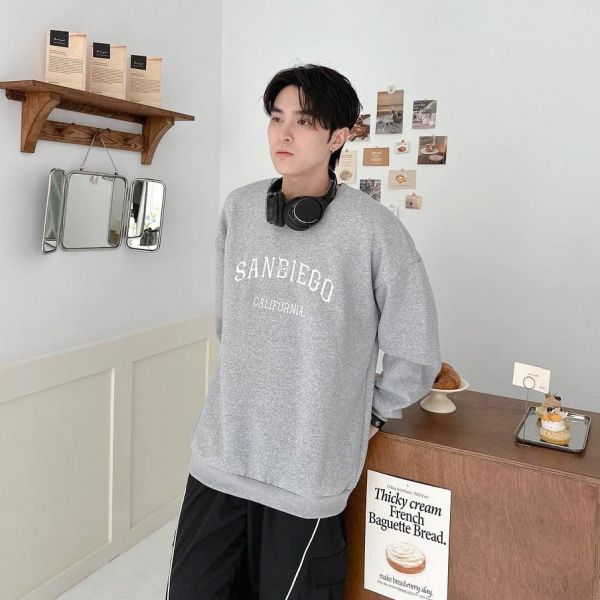 刺繡SANDIEGO刷毛大學Tee 