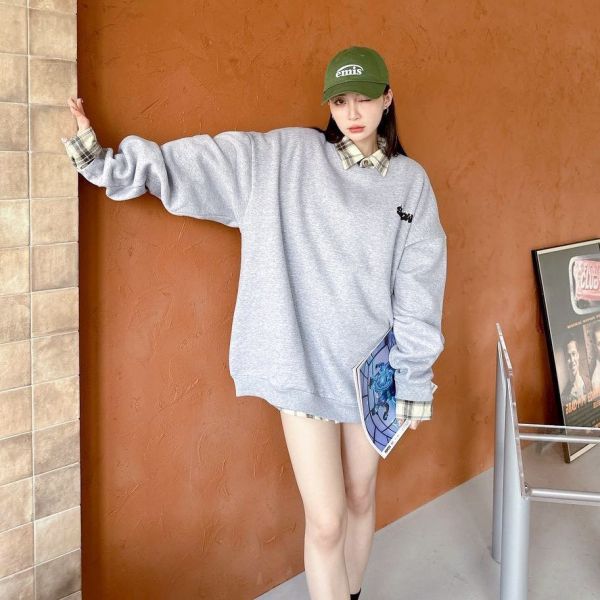 SNOW雪人插畫感刷毛大學Tee 