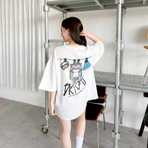 【現貨】DRY CAT曬貓咪插畫風Tee 