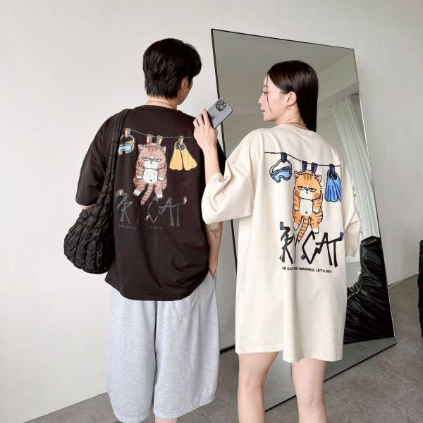 【現貨】DRY CAT曬貓咪插畫風Tee 