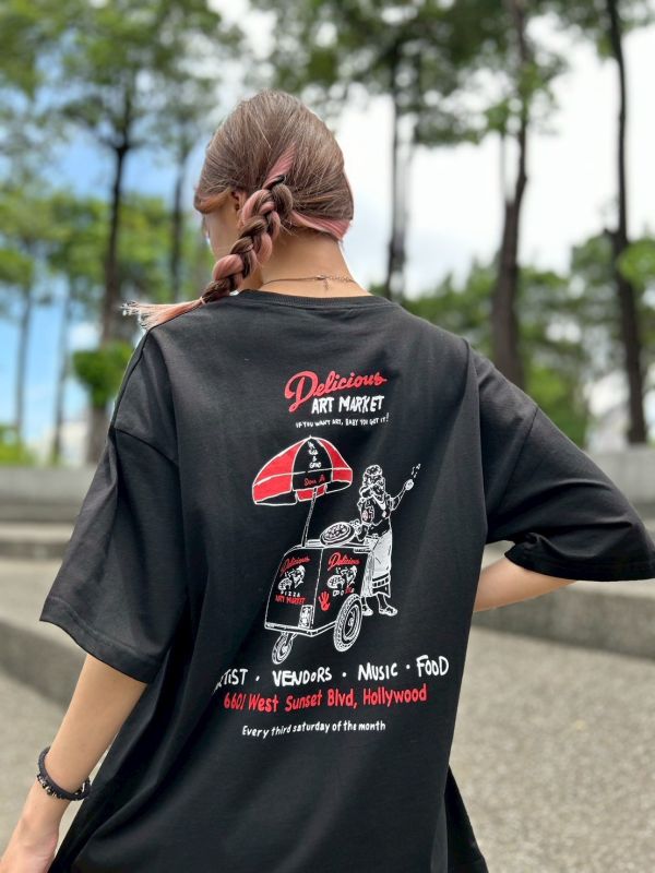 【現貨】美式PIZZA攤印花Tee 