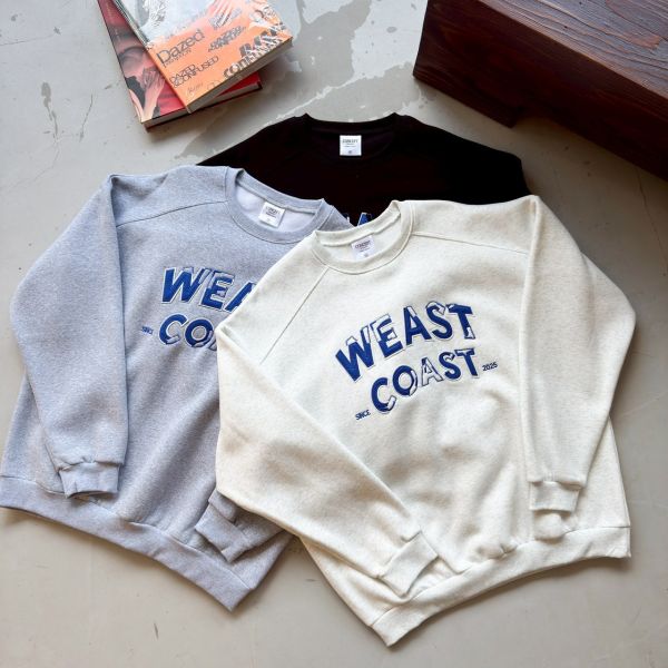 WEST COAST 刺繡刷毛大學Tee 