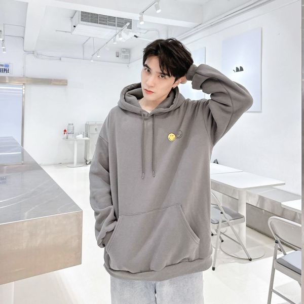 反差笑臉插圖刷毛帽Tee 