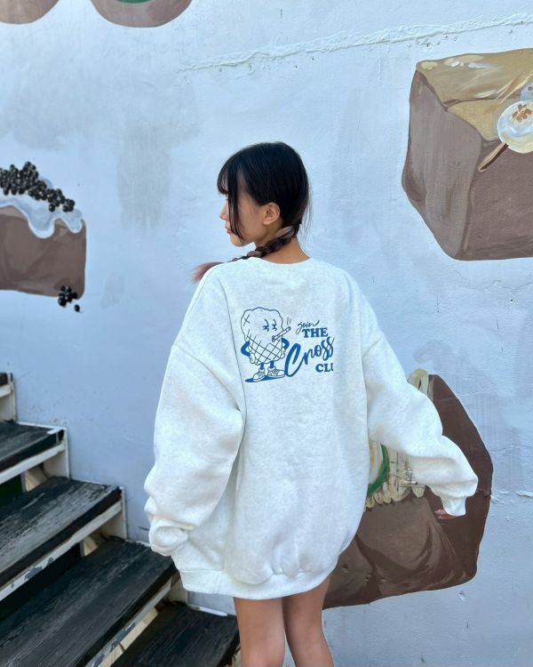 【現貨+預購】爆米花先生抽菸印花刷毛大學Tee 