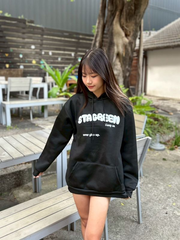 【現貨】STAGREEN英字刷毛帽Tee 