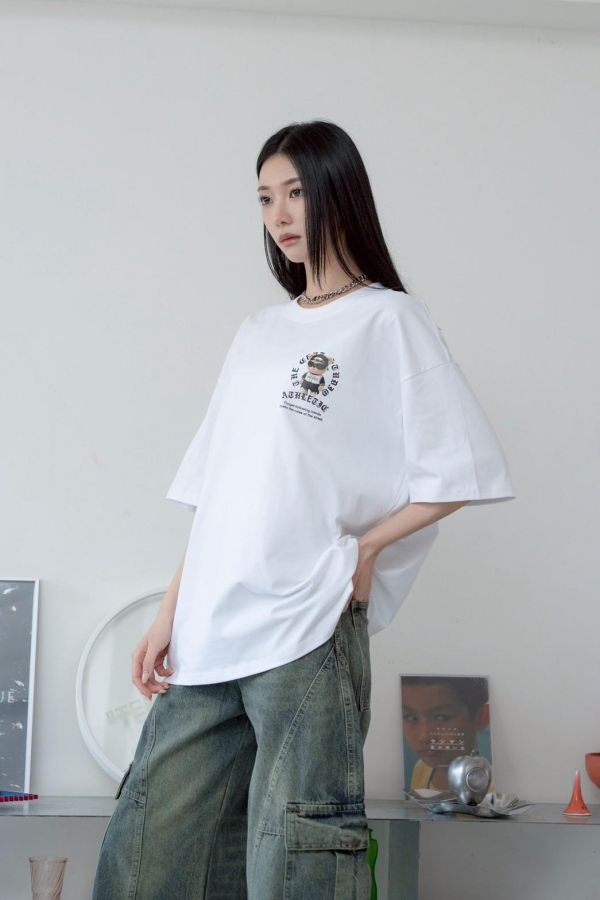 【SORONA®】哥德字反光熊涼感短Tee 