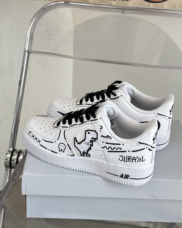 【訂製款】Nike Air Force 1 恐龍電玩 