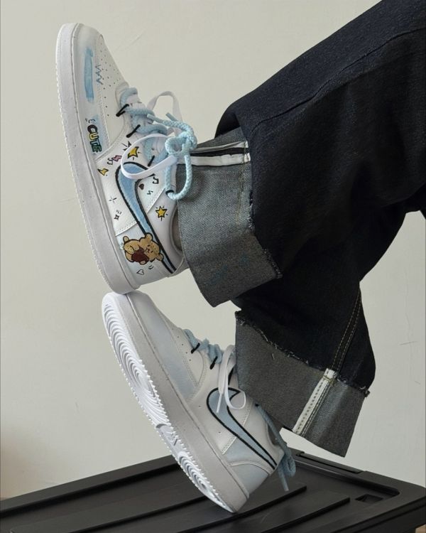 【訂製款】Nike Court Vision1小熊塗鴉日記 - 女款 