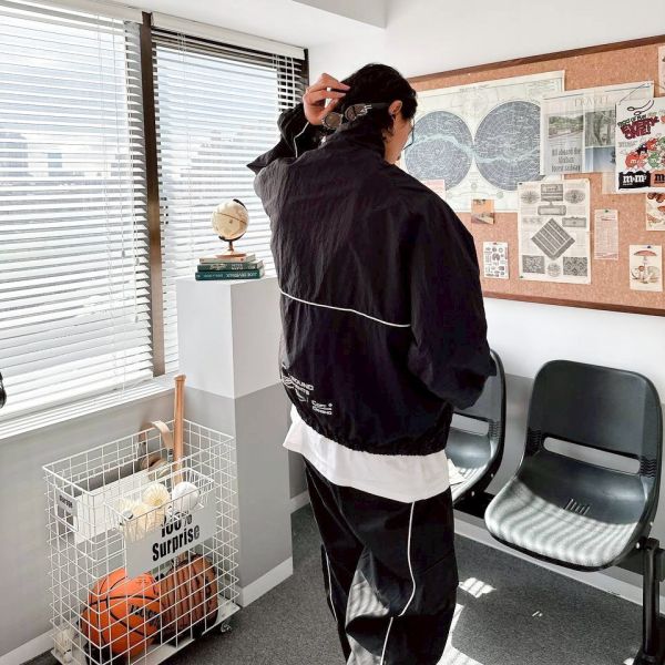 【現貨】PERCEPTION小立領拼接風衣外套 