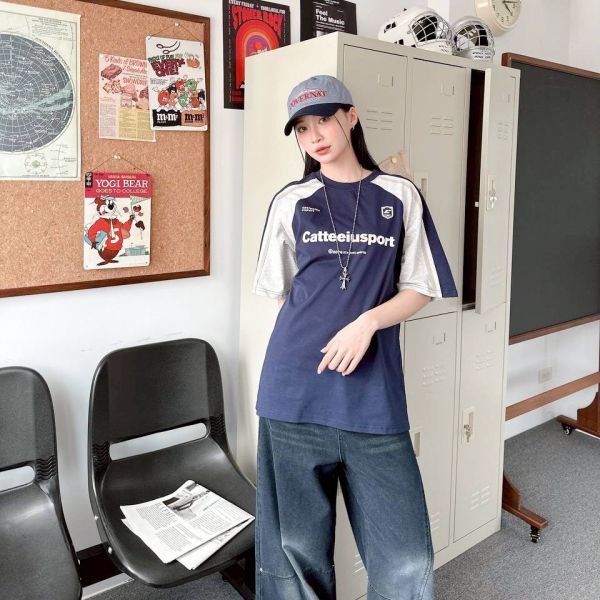 【SORONA®現貨】賽車風拼接涼感Tee 