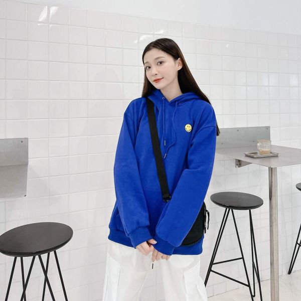 反差笑臉插圖刷毛帽Tee 