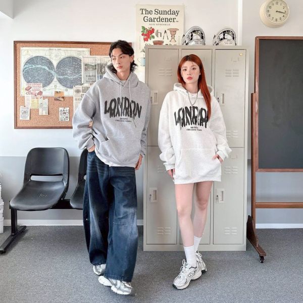 LONDON水墨印花刷毛帽Tee 