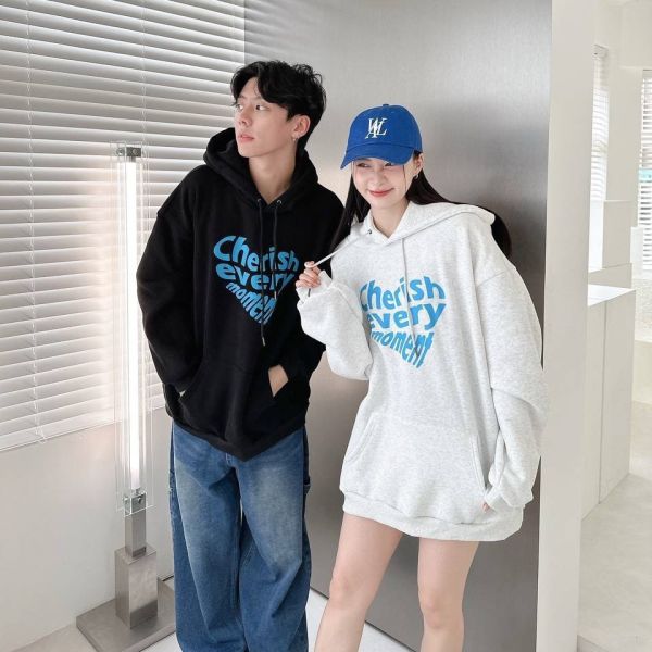 【現貨】Cherish愛心英字刷毛帽Tee 