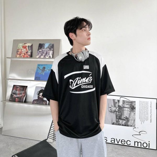 【現貨】Aime肩袖撞色拼接短Tee 