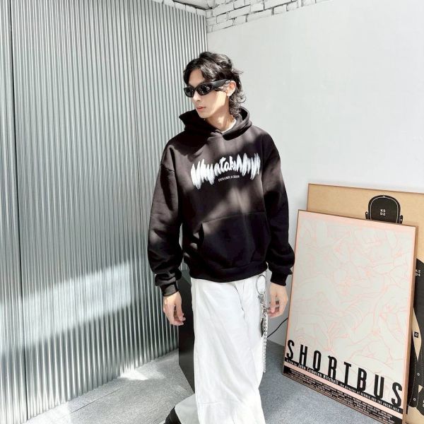 DYNAMIC&CREATION動態模糊印花刷毛帽Tee 