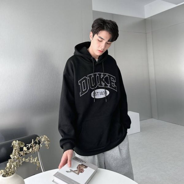 刺繡美式DUKE刷毛帽Tee 