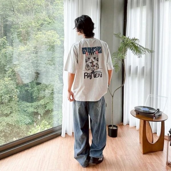 【現貨】ramen拉麵貓咪印花短Tee 