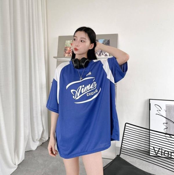 【現貨】Aime肩袖撞色拼接短Tee 