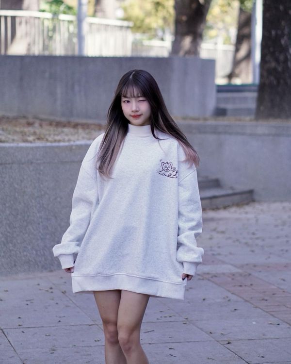 現貨【牛奶暖絨】跌倒狗狗牛奶絨大學Tee 