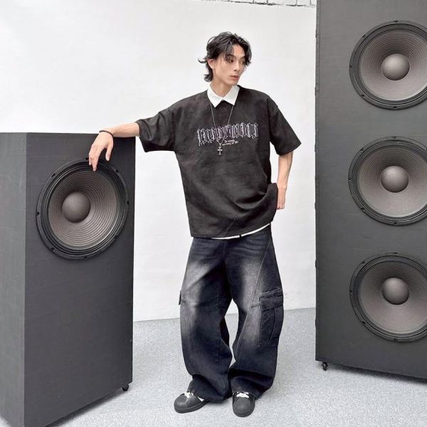 【現貨】哥德字車線刺繡短Tee 