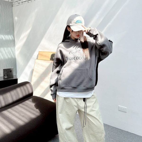 RIDICDLOUS閃電星撞色拼接刷毛帽Tee 