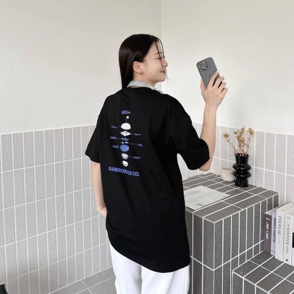 【現貨】漢堡分解印花短Tee 