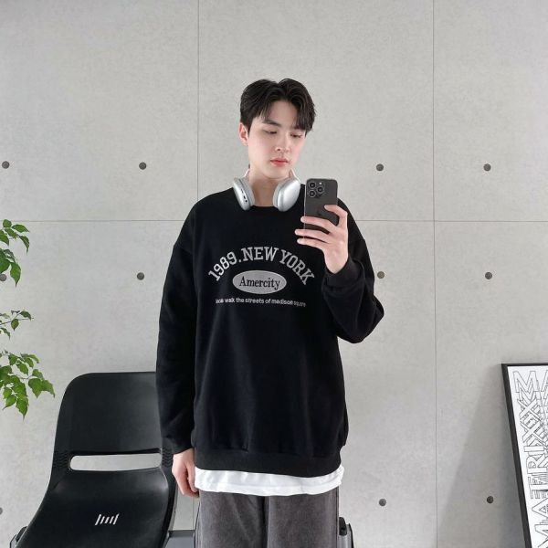 【現貨】刺繡1989 Amercity刷毛大學Tee 