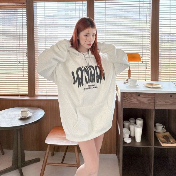 LONDON水墨印花刷毛帽Tee 