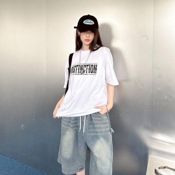 Distinction剝落字體美式印花短Tee 