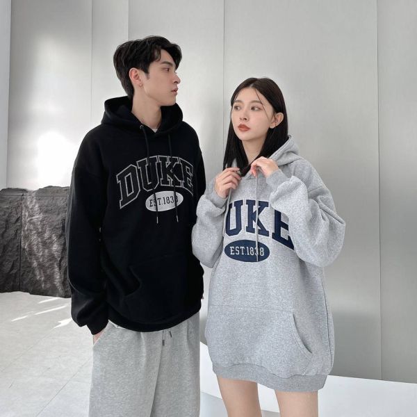 刺繡美式DUKE刷毛帽Tee 