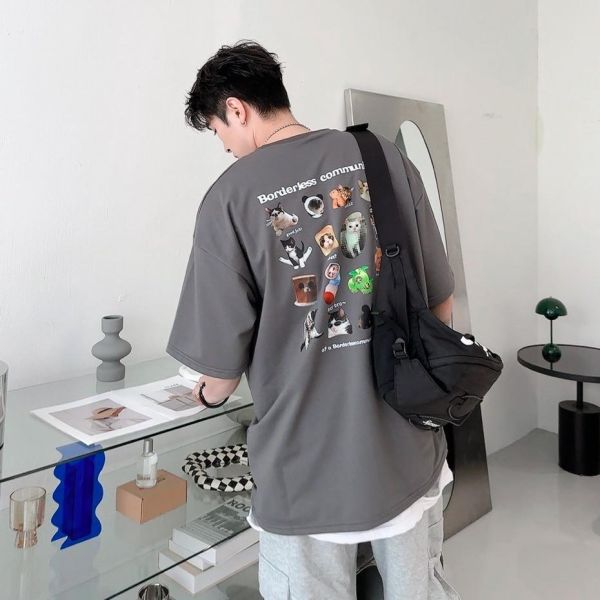 【現貨】超Q滿版貓咪貼圖短Tee 