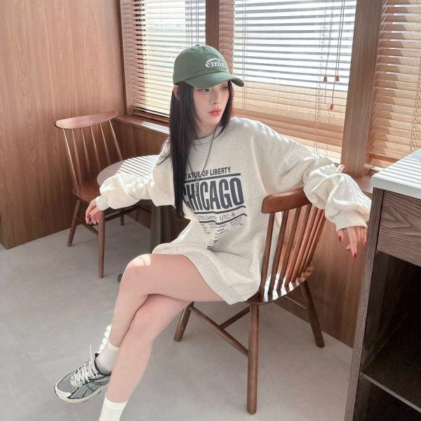 CHICAGO英字刷毛大學Tee 