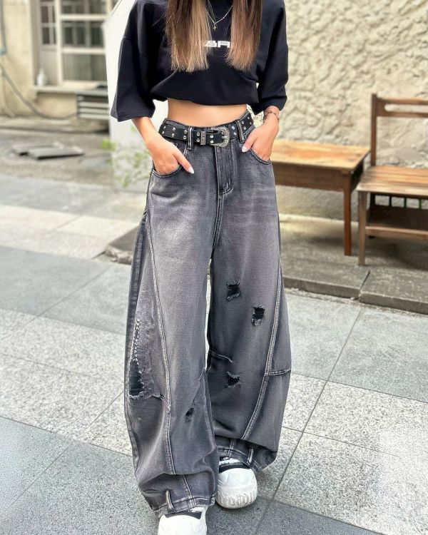 【現貨】反轉解構破壞彎刀褲 