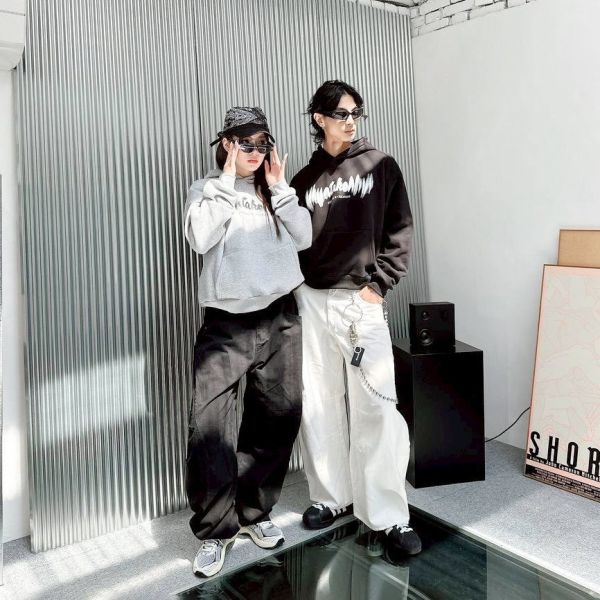 DYNAMIC&CREATION動態模糊印花刷毛帽Tee 