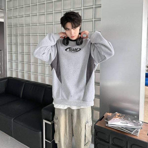 TEAM圓標網眼刷毛大學Tee 