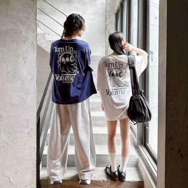嘟嘴音樂幽靈印花短Tee 