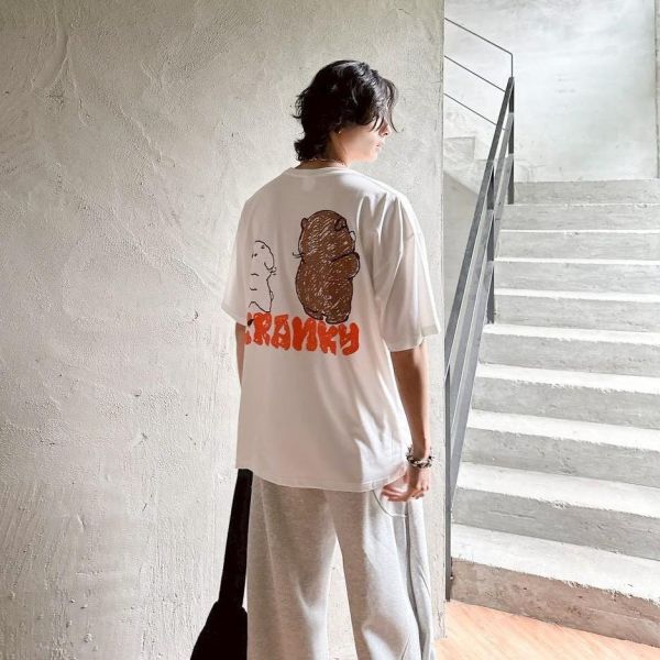 【現貨】 cranky狗狗與熊熊插畫短Tee 